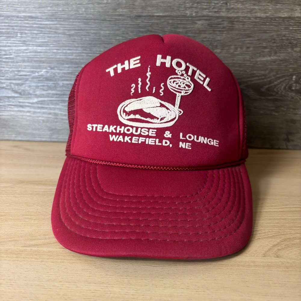 Vintage The Hotel Steakhouse Lounge Hat Cap Snapback Trucker Wakefield Nebraska